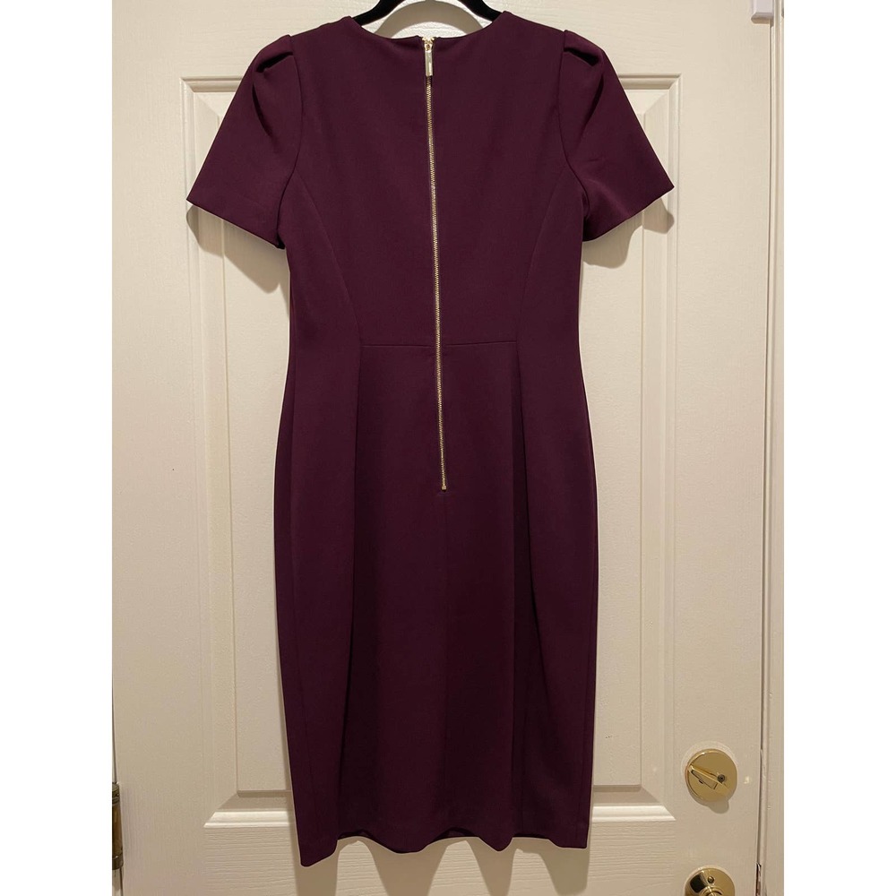 Calvin Klein Purple Sheath Dress Sz 4 - Picture 6 of 11